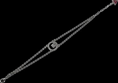 Bracelet Guess ajustable en métal argenté lettre G sertie de cristaux