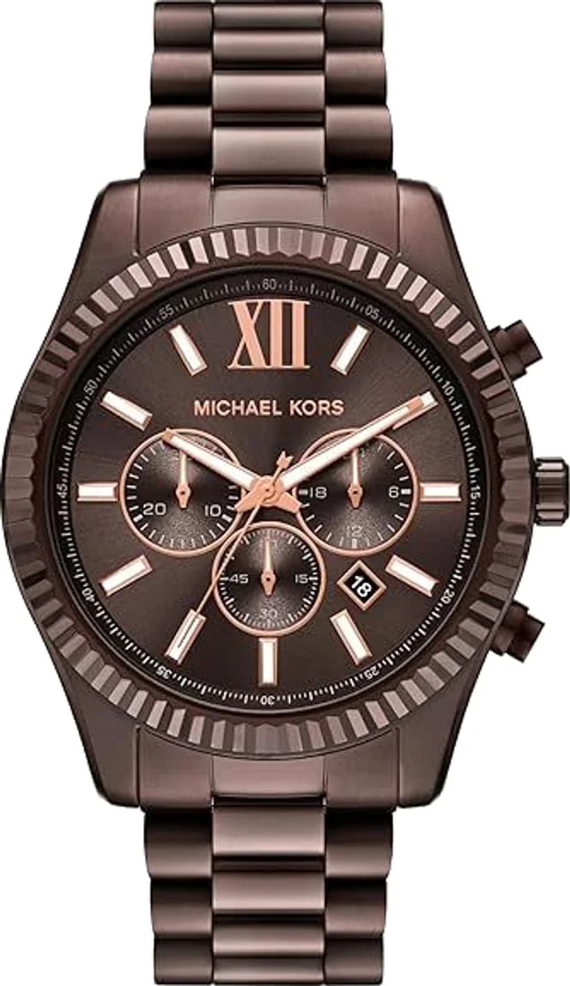 Michael Kors MK9224 montre homme, cadran marron, bracelet acier, style chic