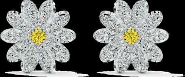 Boucles d'oreilles Swarovski Eternal Flower 5518145 plaqué rhodium incrustées de cristaux