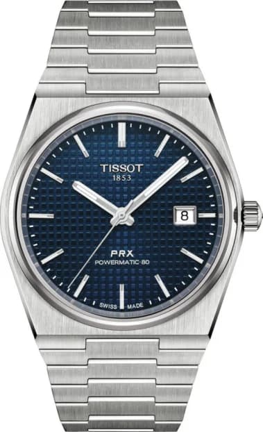 Montre Tissot T1374071104100 PRX Powermatic 80 Acier Cadran Bleu