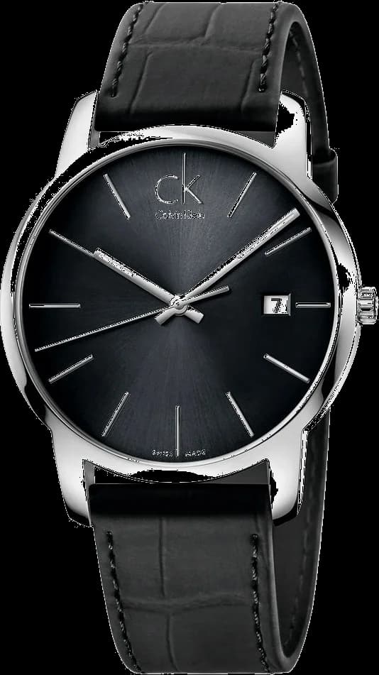 Calvin Klein K2G2G1C3 montre homme, cuir noir minimaliste