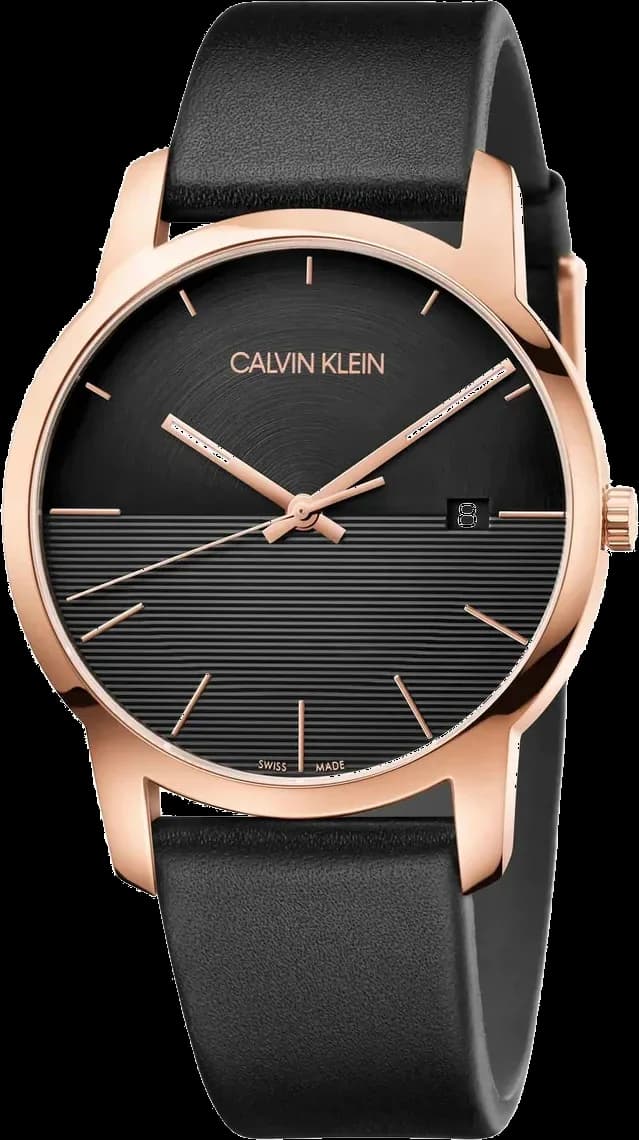 Calvin Klein K2G2G6CZ montre homme, cadran noir sobre, bracelet cuir noir