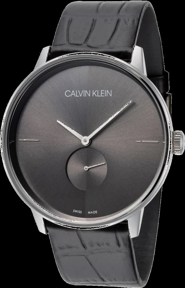 Calvin Klein K2Y211C3 montre homme, cadran noir à indices, cuir noir