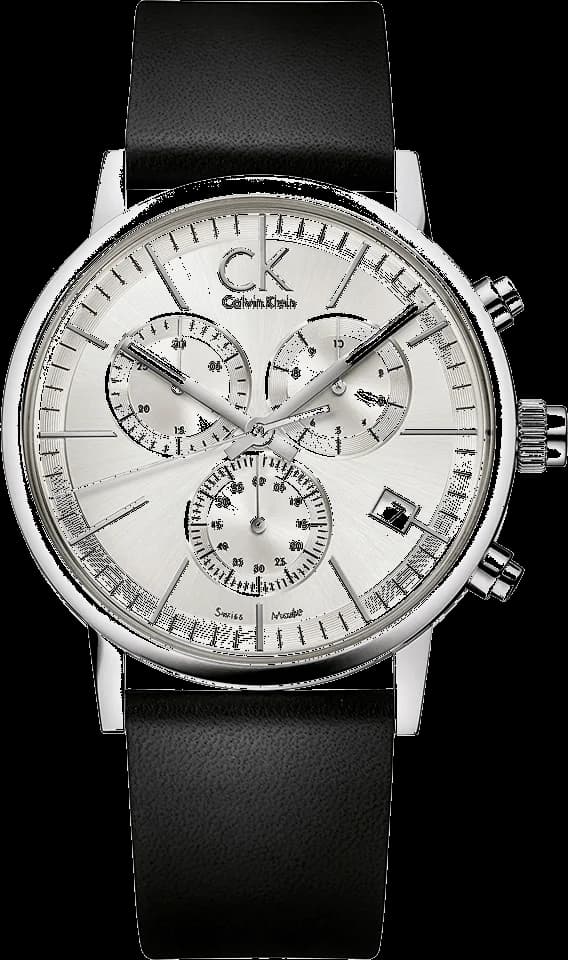 Calvin Klein K7627120 montre homme, cadran argent et bracelet cuir noir