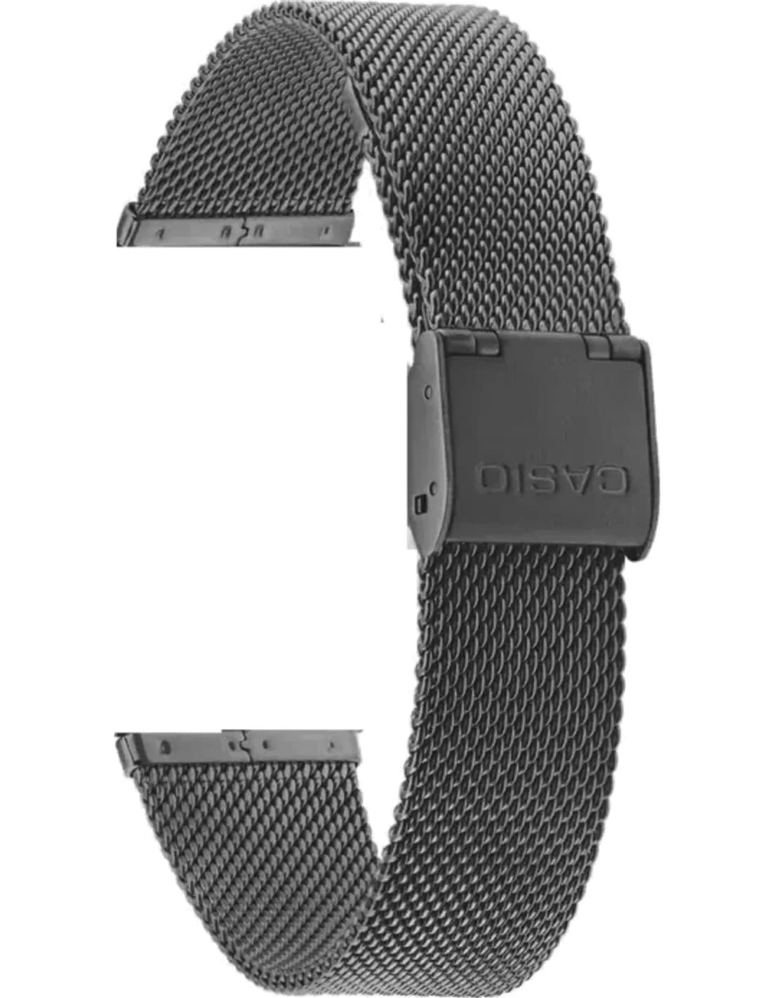 Bracelet de rechange d'origine Casio en maille milanaise noire pour montres A168