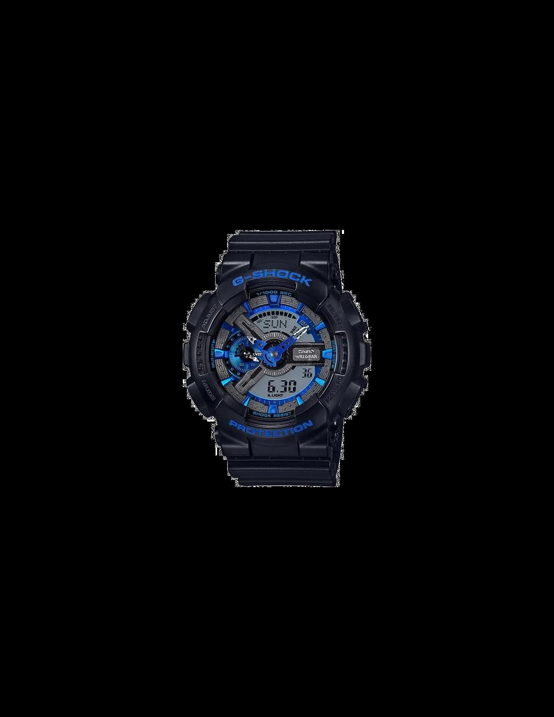 Casio GA110CB-1A montre homme, boîtier noir, cadran noir, bracelet silicone