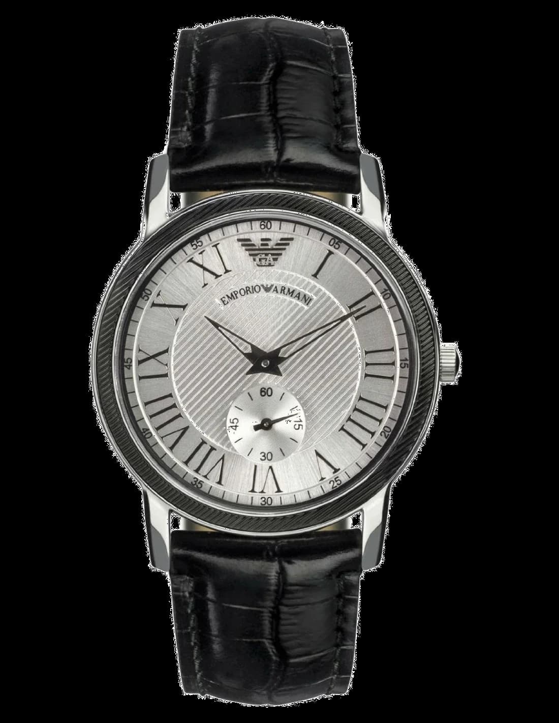 Emporio Armani AR0467 montre femme, argent, bracelet cuir, élégante