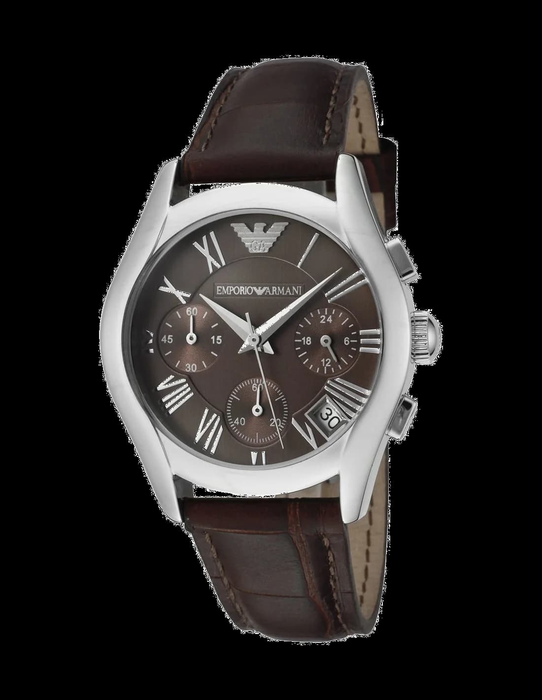 Emporio Armani AR0672 montre femme, cadran marron et bracelet cuir
