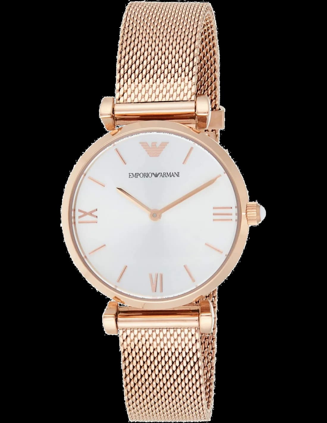 Emporio Armani AR1956 montre femme, cadran argent sur bracelet maille milanaise