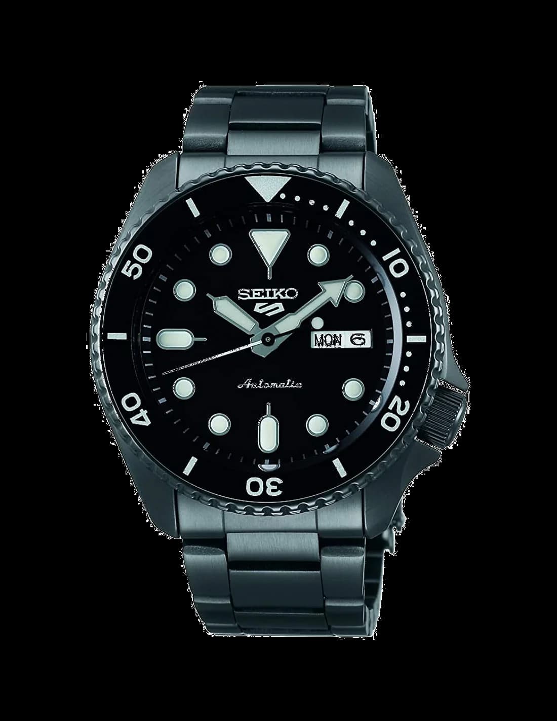 Seiko SRPD65K1 montre homme, cadran noir et boîtier PVD noir