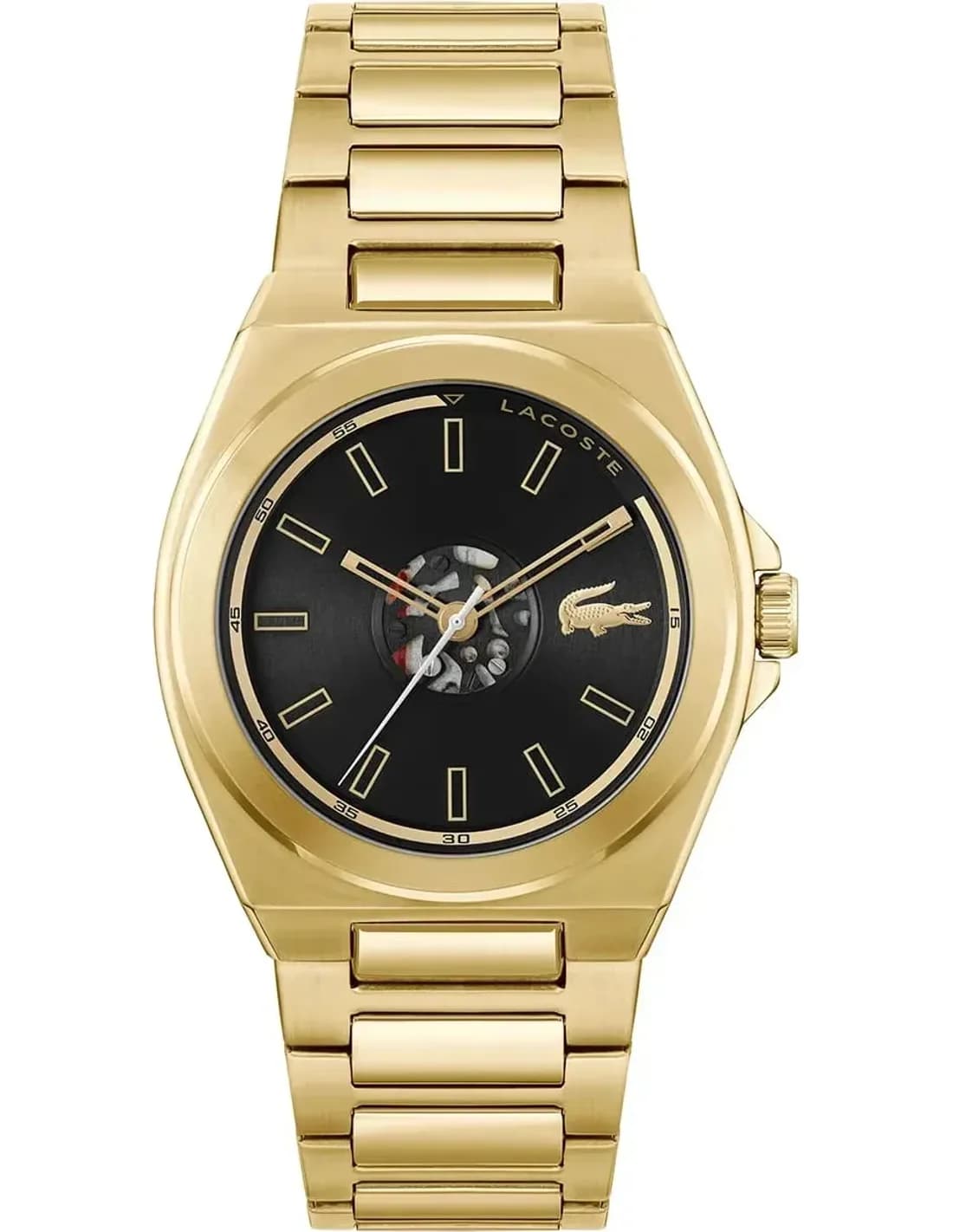 Lacoste 2011337 montre homme, avec cadran noir et bracelet acier