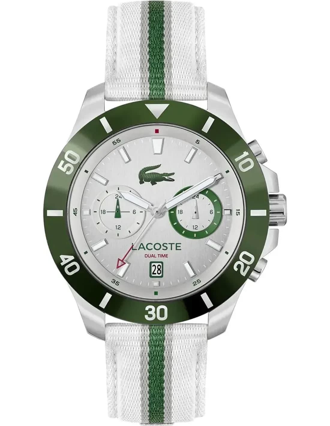 Lacoste 2011340 montre homme, avec cadran argenté et bracelet cuir