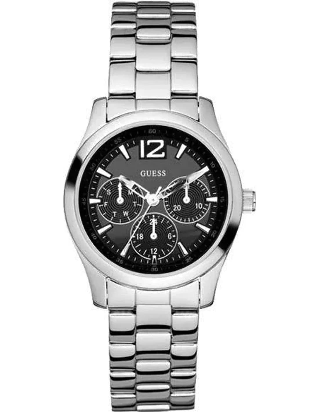 Montre Guess Femme Veranda W95101L1 argentée cadran noir