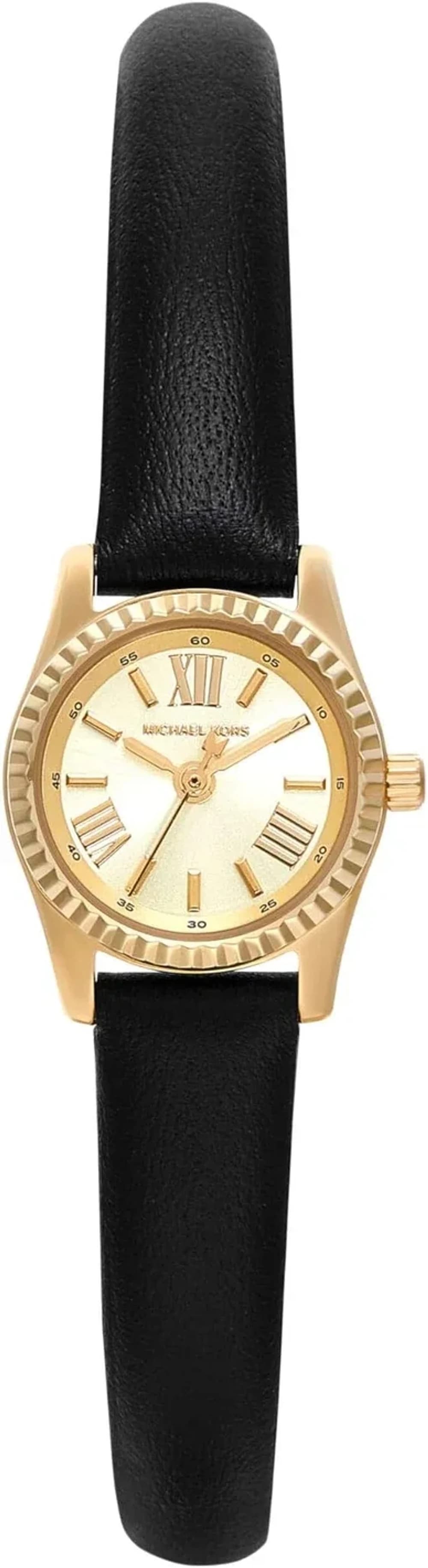 Montre Michael Kors Micro Lexington MK4901 femme dorée, bracelet cuir