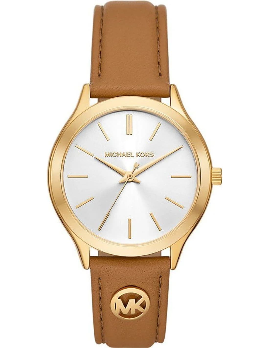 Montre Michael Kors Slim Runway MK7465 femme dorée, bracelet cuir
