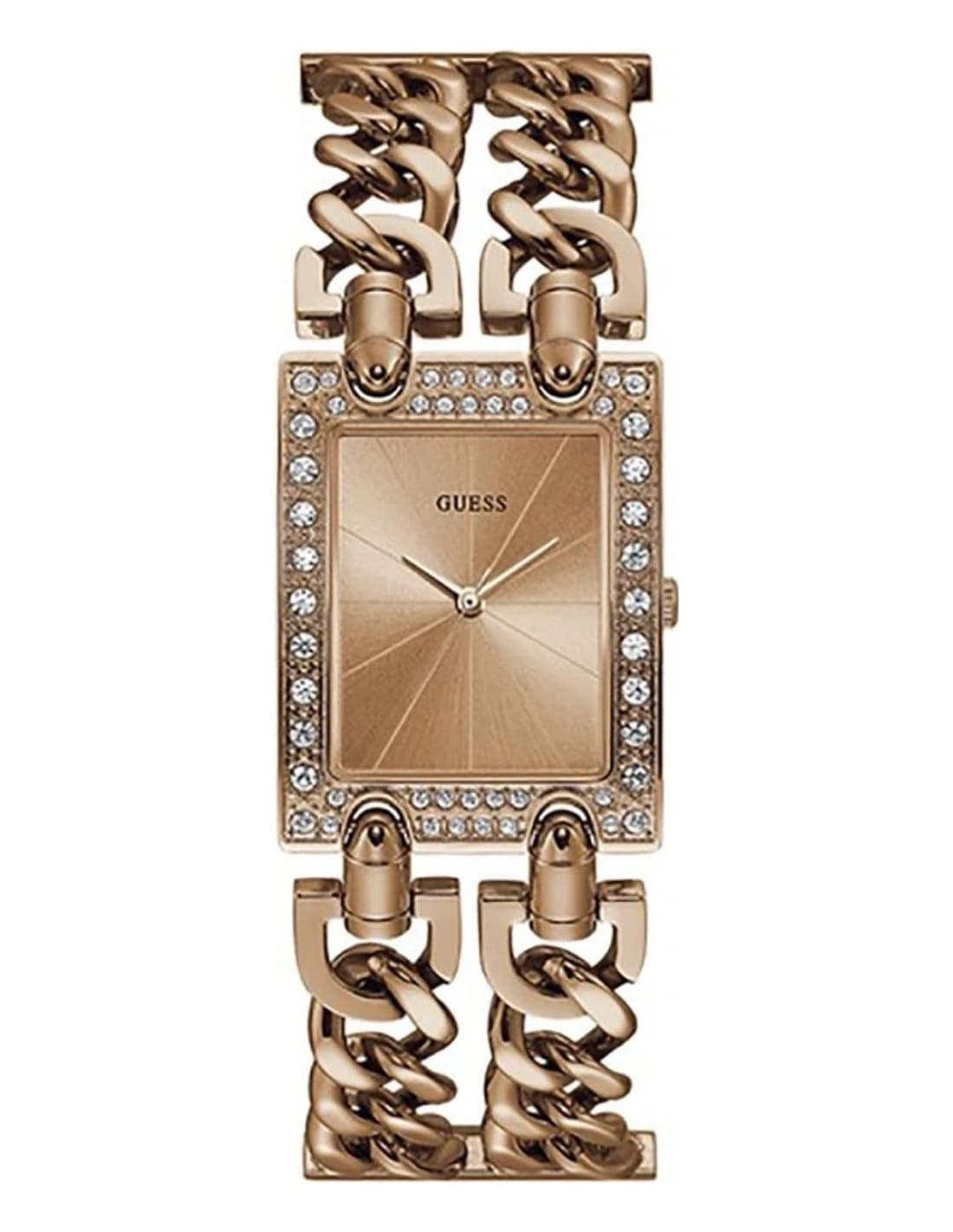 Montre Guess Mod Heavy Metal W1121L3 femme or rose, bracelet maille chaîne G-Link