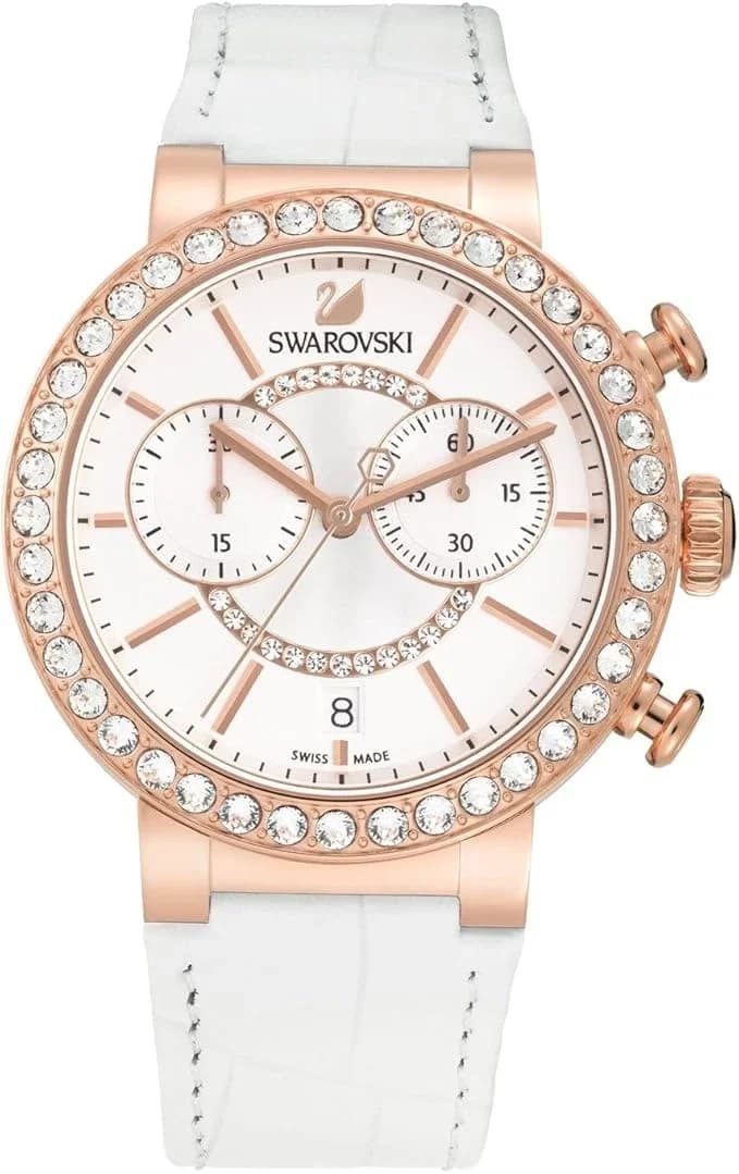 Montre Femme Swarovski Citra 5080602 bracelet cuir blanc
