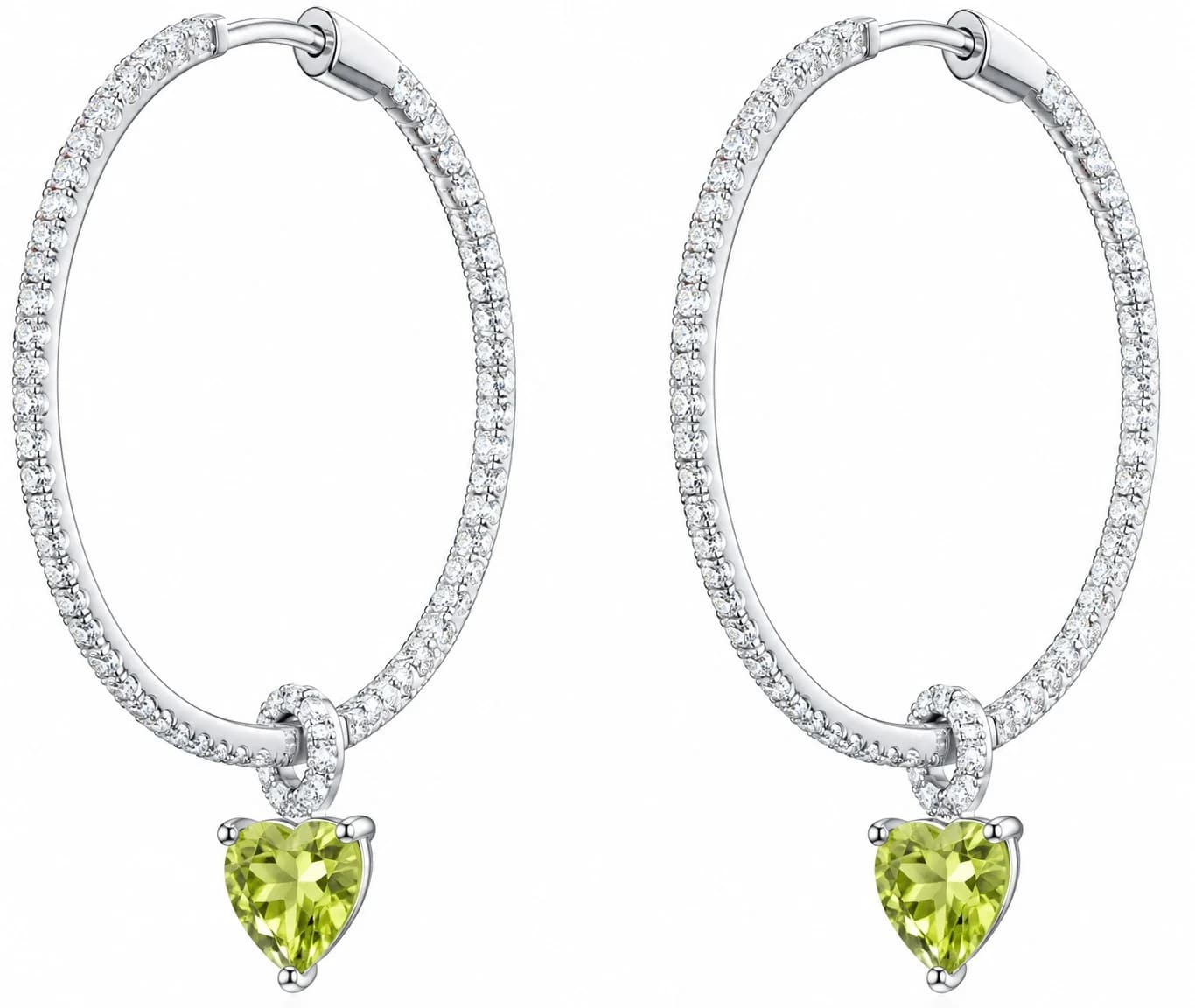 Boucles d'oreilles créoles APM MONACO en argent motif coeur