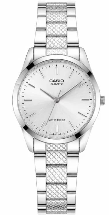 Casio LTP-1274D-7ADF — montre femme acier argenté — boîtier rond 25 mm