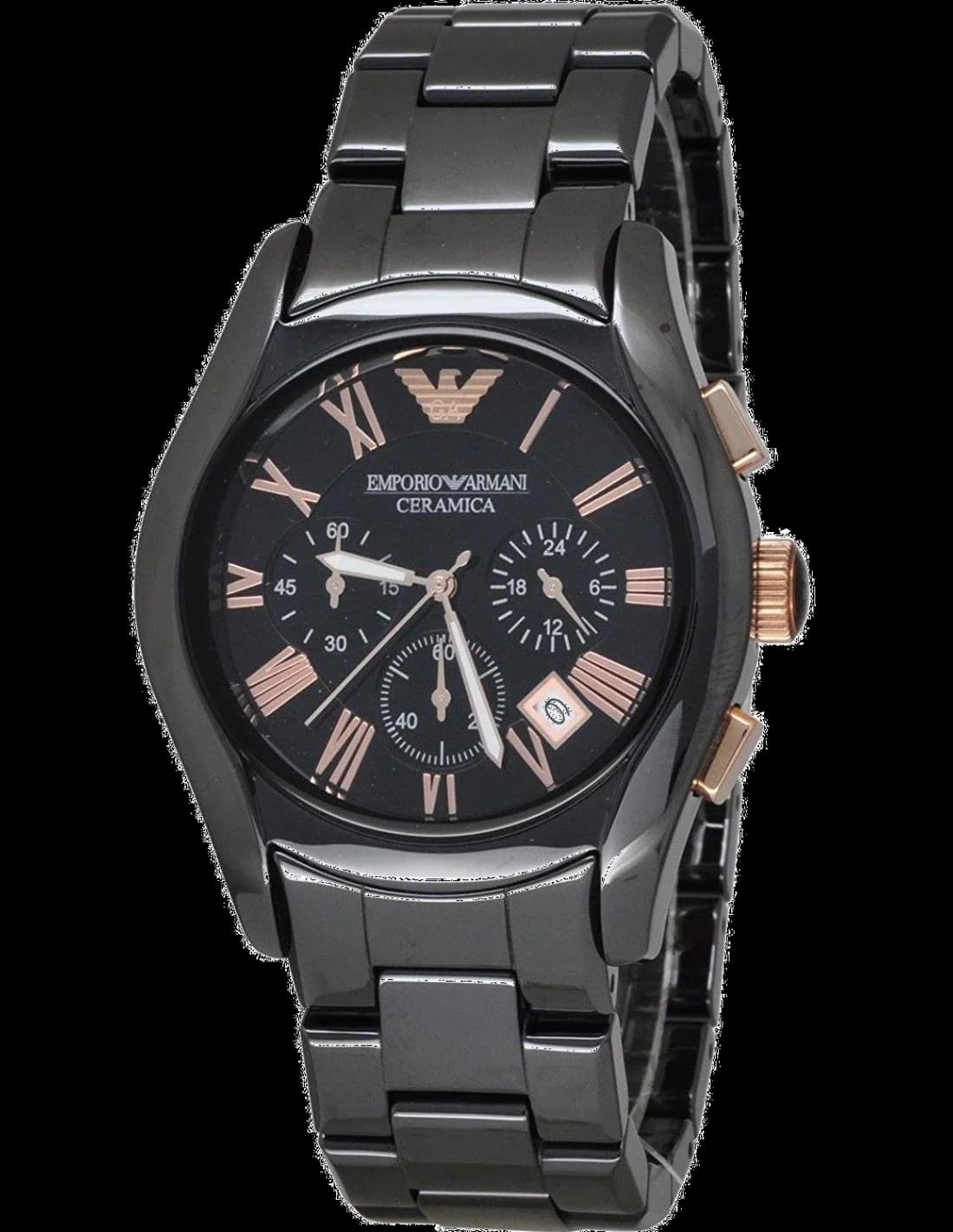 Emporio Armani AR1410 vue de côté, bracelet céramique