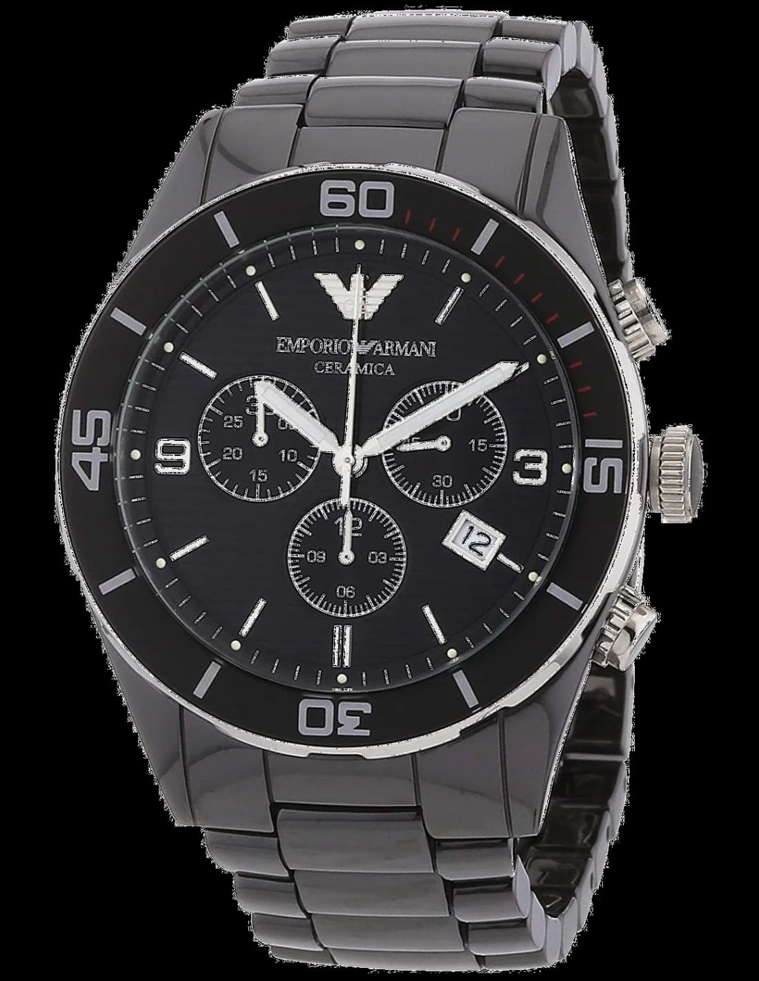 Emporio Armani AR1421 vue de côté, bracelet céramique