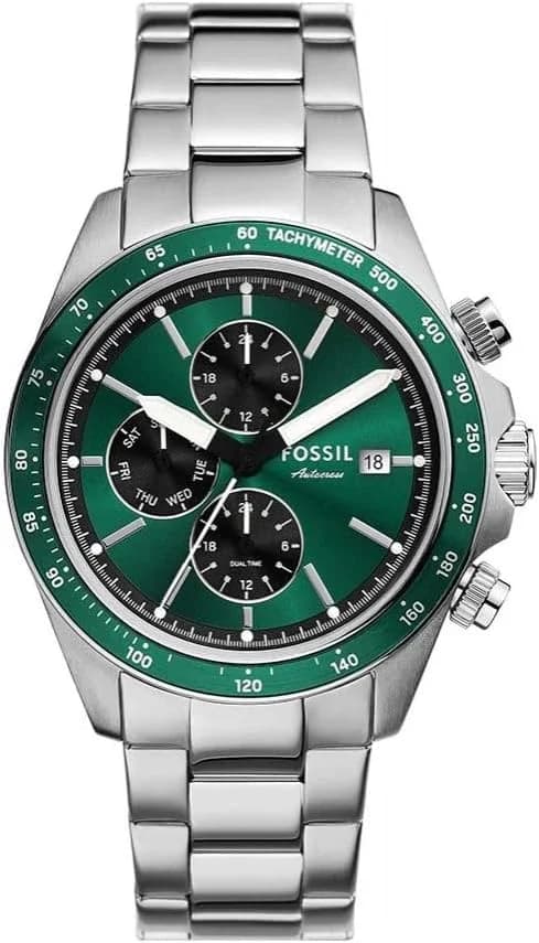 Montre Fossil BQ2878 homme cadran vert bracelet acier