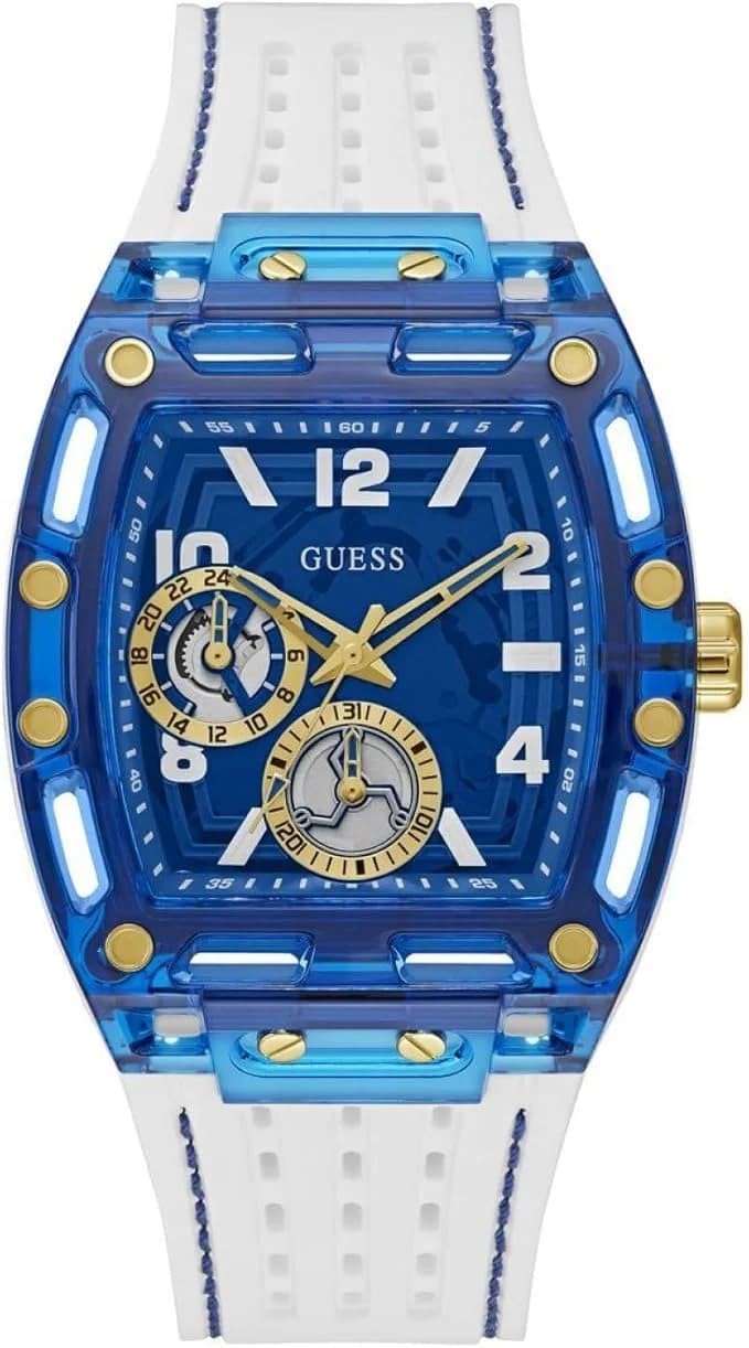 Montre Guess GW0499G6 homme cadran bleu bracelet silicone