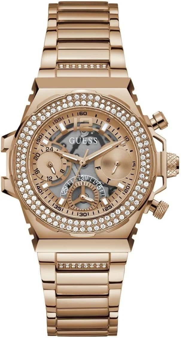 Montre Guess Fusion GW0552L3 femme or rose, bracelet maillons acier
