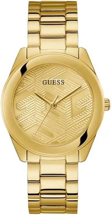 Montre Guess Cubed GW0606L2 femme dorée, bracelet maillons acier