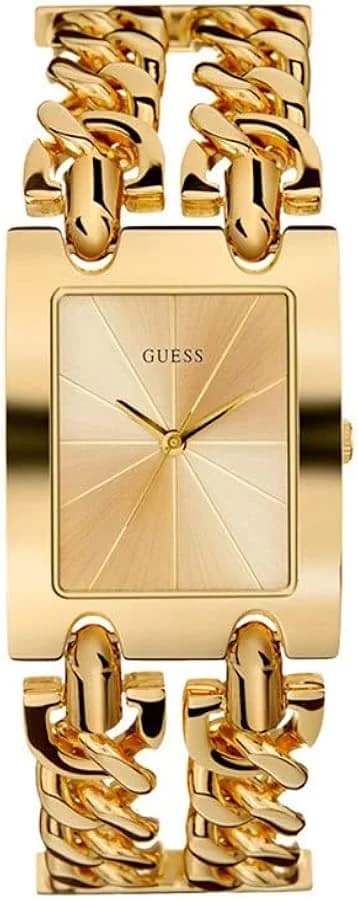 Montre Guess Mod Heavy Metal W1117L2 femme dorée, bracelet maille chaîne G-Link
