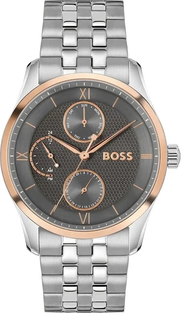 Montre Hugo Boss Principle Master 1514275 homme argentée, bracelet Maillons acier
