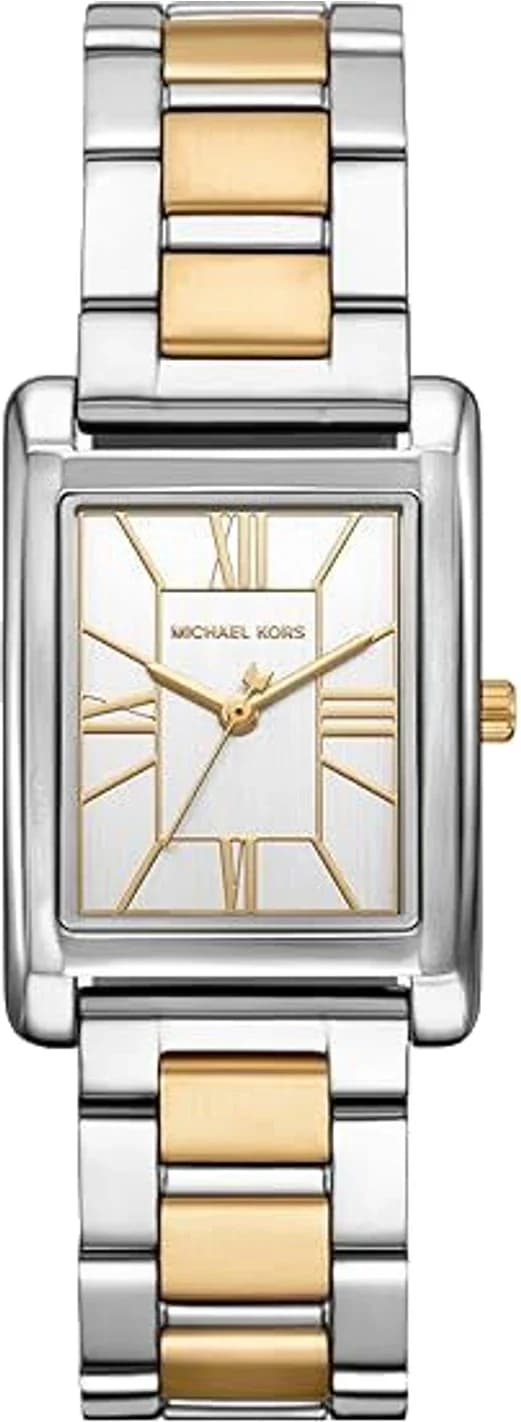 Michael Kors MK4967 montre femme, cadran argenté, bracelet maillons acier bicolore, allure mixte