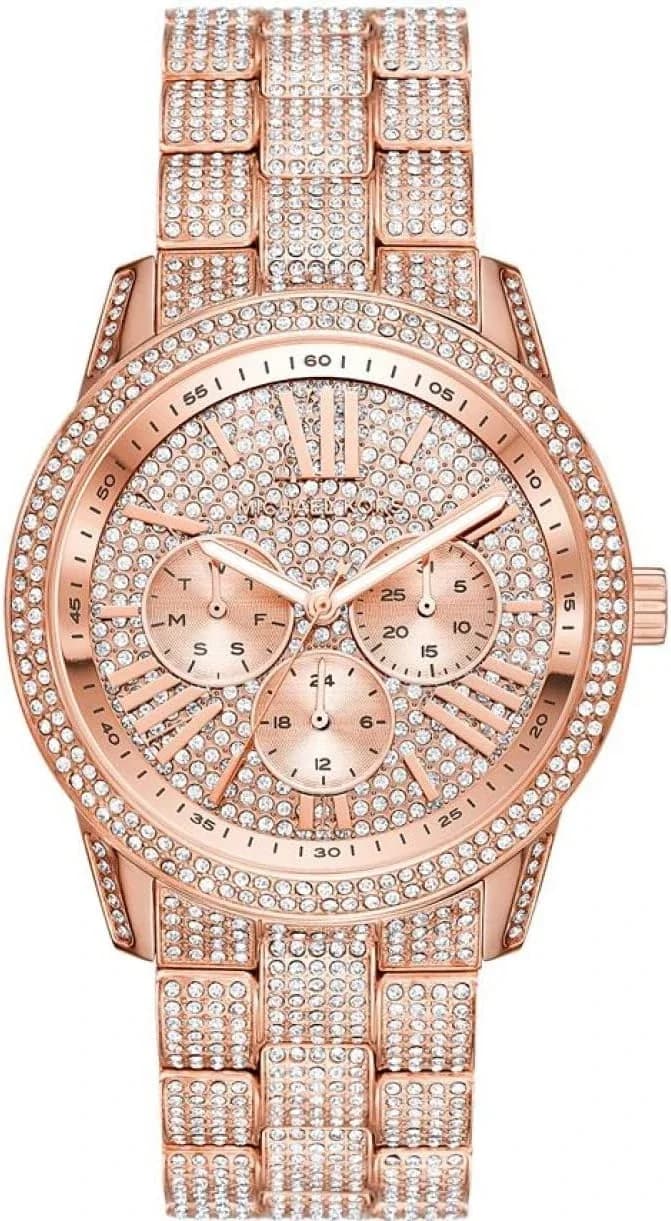 Michael Kors MK6933 montre femme, cadran or rose, bracelet maillons acier