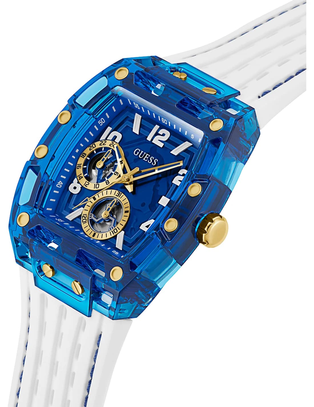 Montre Guess GW0499G6 homme cadran bleu bracelet silicone