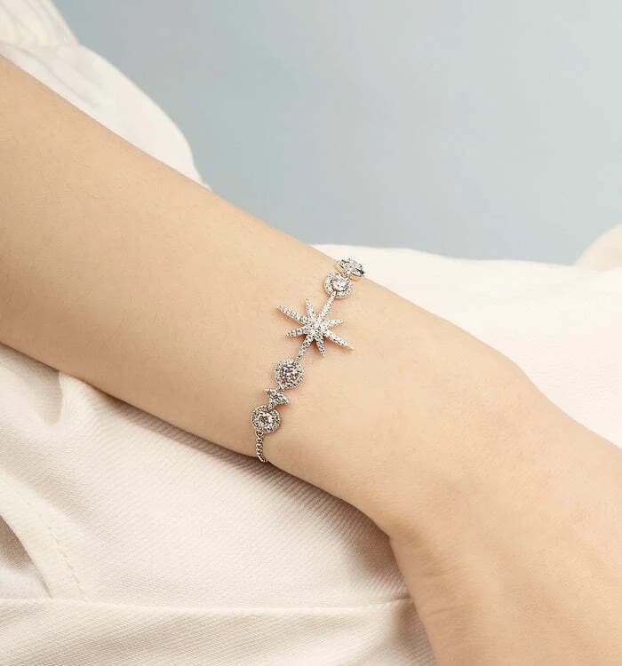 APM Monaco Adjustable 925 Silver Meteorite and Zirconium Bracelet vue 2