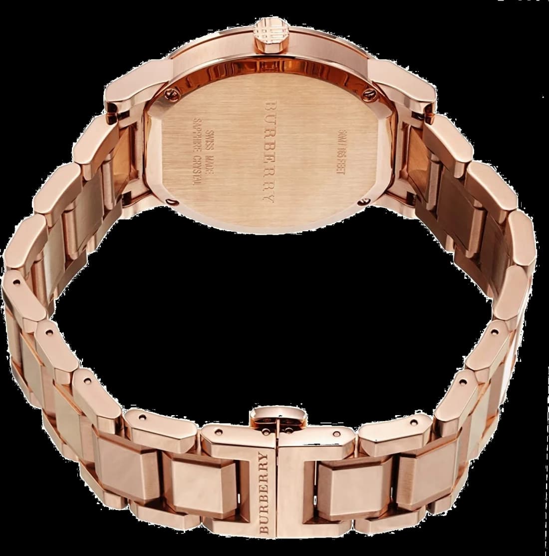 Burberry BU9004 The City Rose Gold Stainless Steel and Grey Engraved Dial Watch vue 2