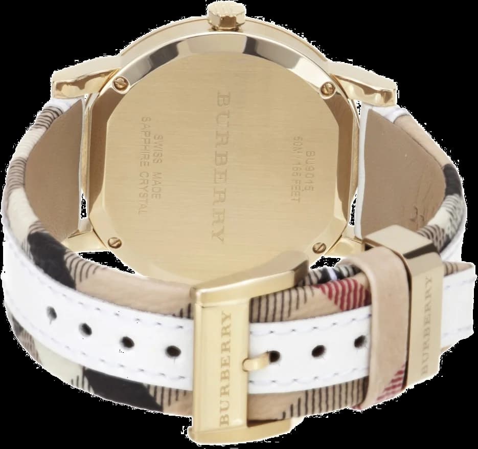 Burberry BU9015 Heritage Haymarket Leather Strap Women's Watch vue 3