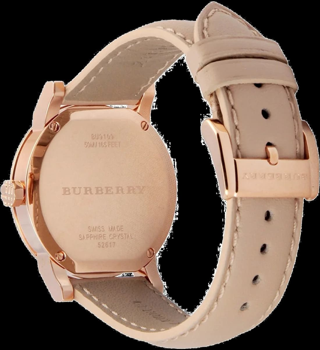 Burberry City BU9109 Stainless Steel and Beige Leather Watch with Tartan Pattern Women's Watch vue 4