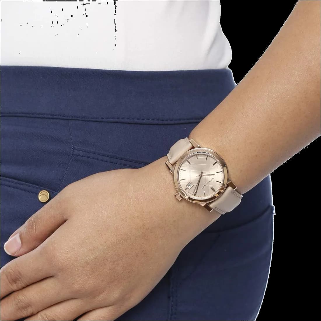 Burberry City BU9109 Stainless Steel and Beige Leather Watch with Tartan Pattern Women's Watch vue 6