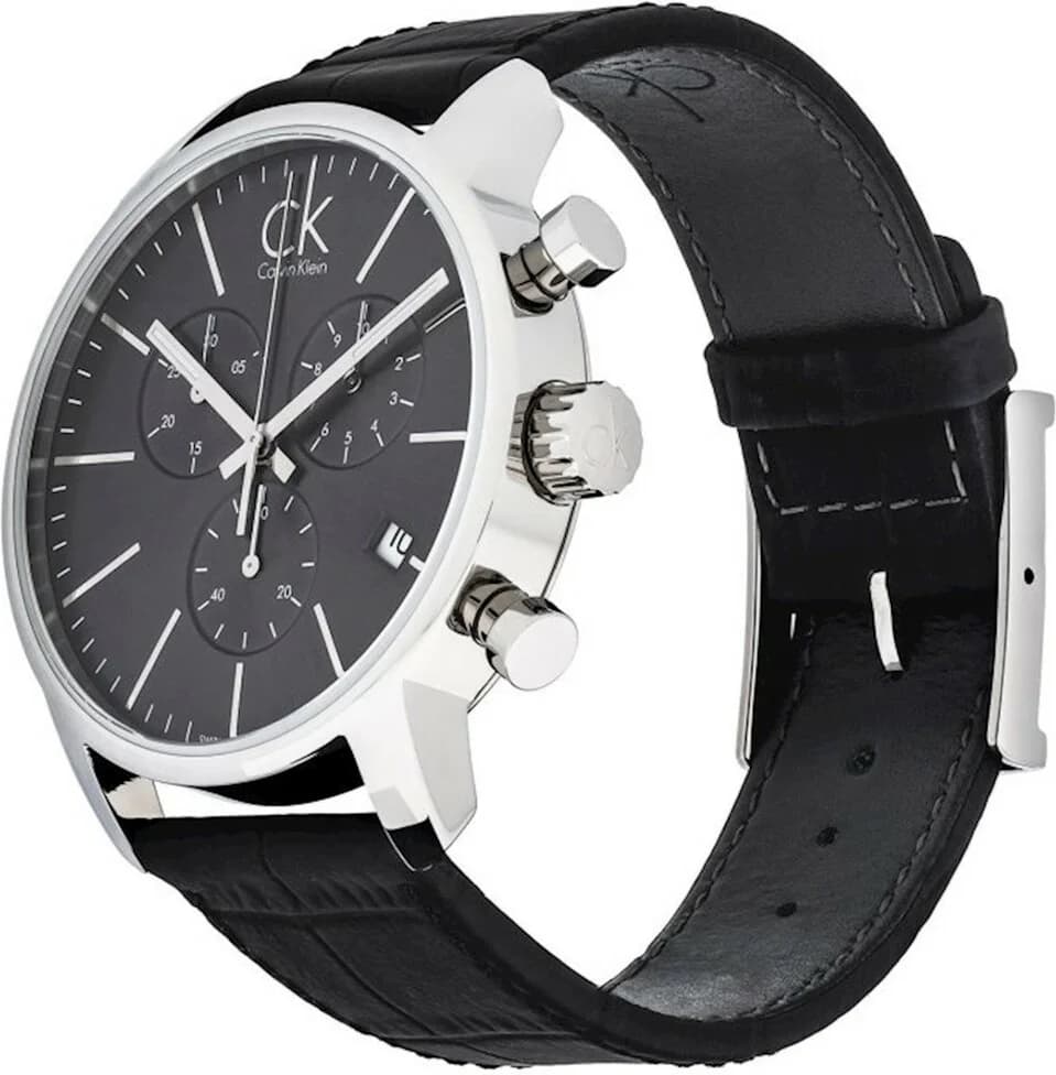 Montre Homme Calvin Klein K2G271C3 Chronomètre Cuir Noir vue 3