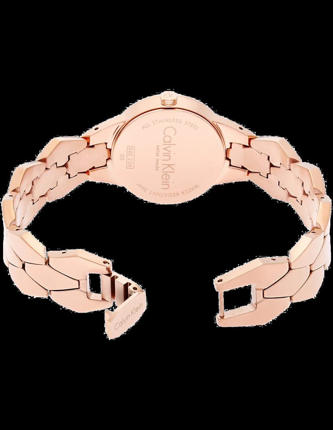 Montre Calvin Klein K6E23646 en Acier Or Rose avec Bracelet Snake vue 3
