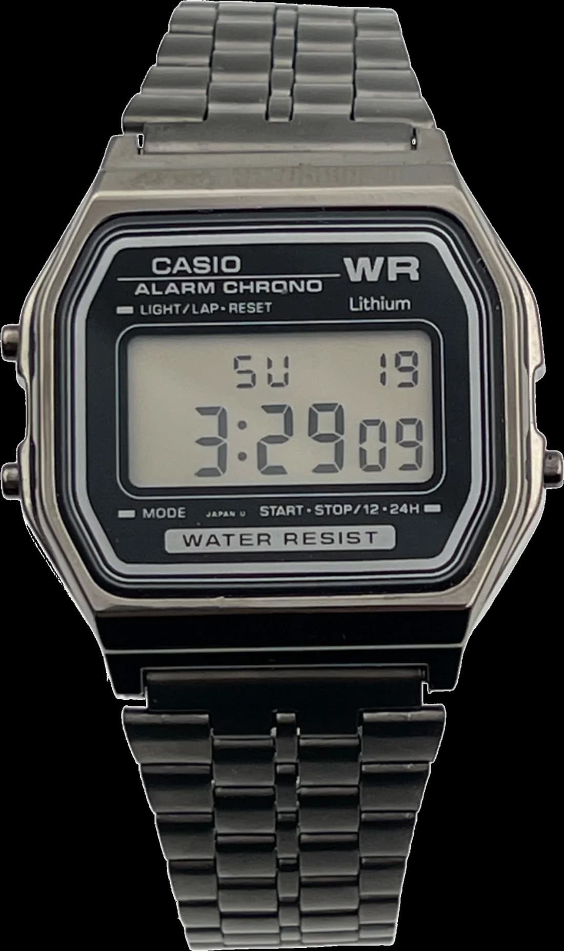 Montre Casio Collection Vintage A158WETB-ADF cadran noir digitale en métal noir