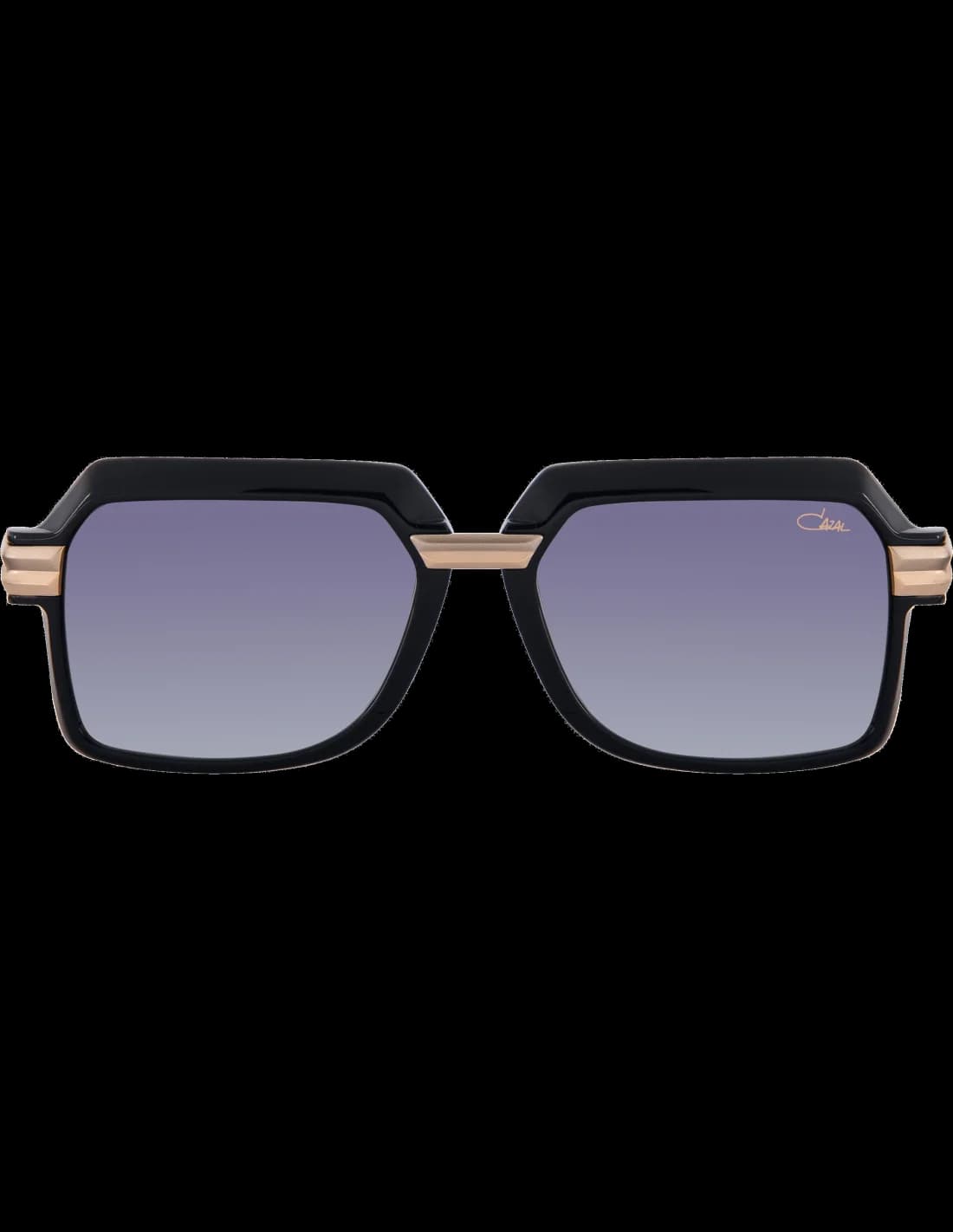 Cazal Legends 8043 001 Rectangular Sunglasses Black and Gold vue 2