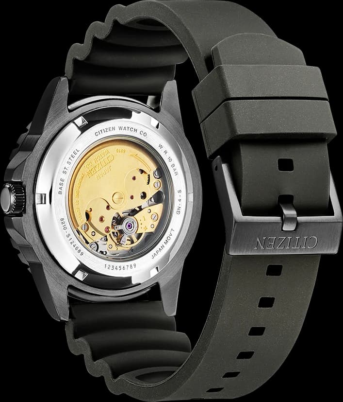 Citizen NJ0125-11E Automatic Sport Watch with Black Silicone Strap vue 2