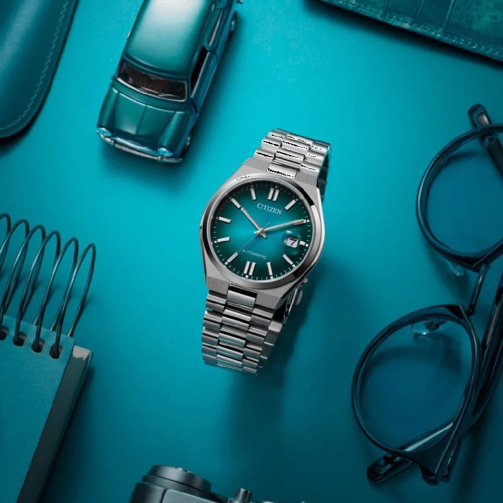 Citizen NJ0151-88X Automatic Watch with Teal Blue Dial and Steel Bracelet vue 5