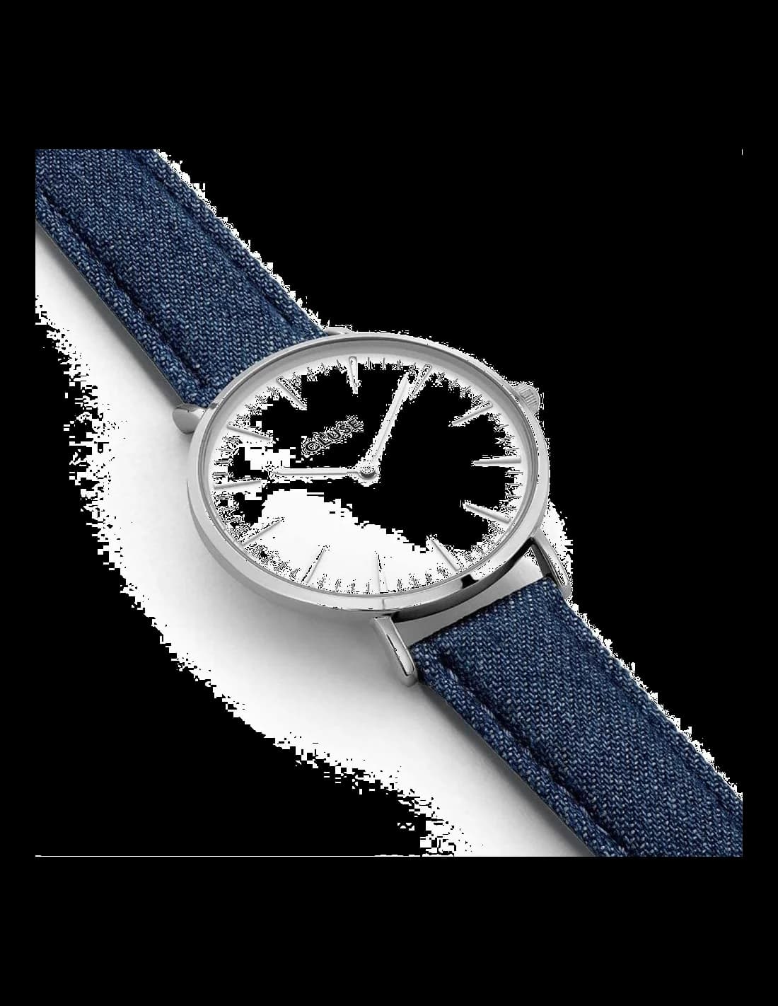 Montre Femme Cluse La Bohème CL18229 Bracelet Cuir Bleu Cadran Blanc vue 2