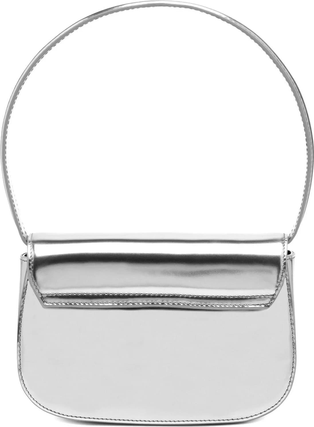 Sac à main Diesel 1DR sac iconique en cuir à bandoulière effet miroir gris vue 3