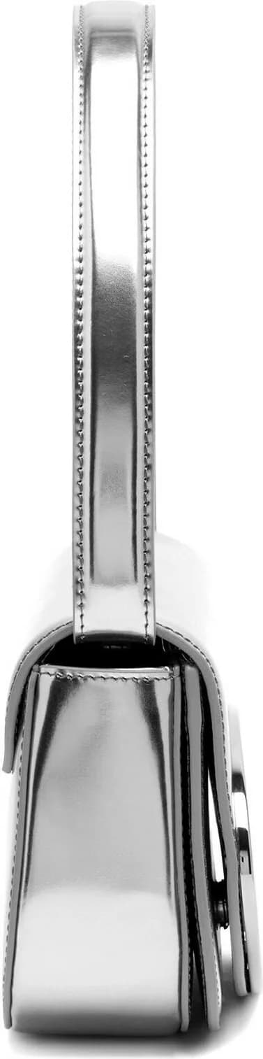 Sac à main Diesel 1DR sac iconique en cuir à bandoulière effet miroir gris vue 4
