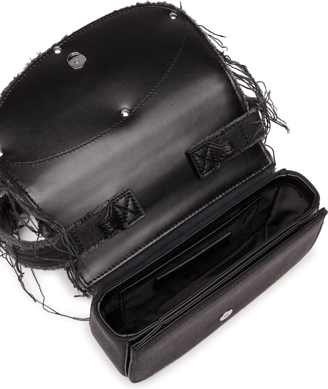 Sac à main Diesel 1DR sac iconique en toile denim noire et cuir avec bandoulière vue 3