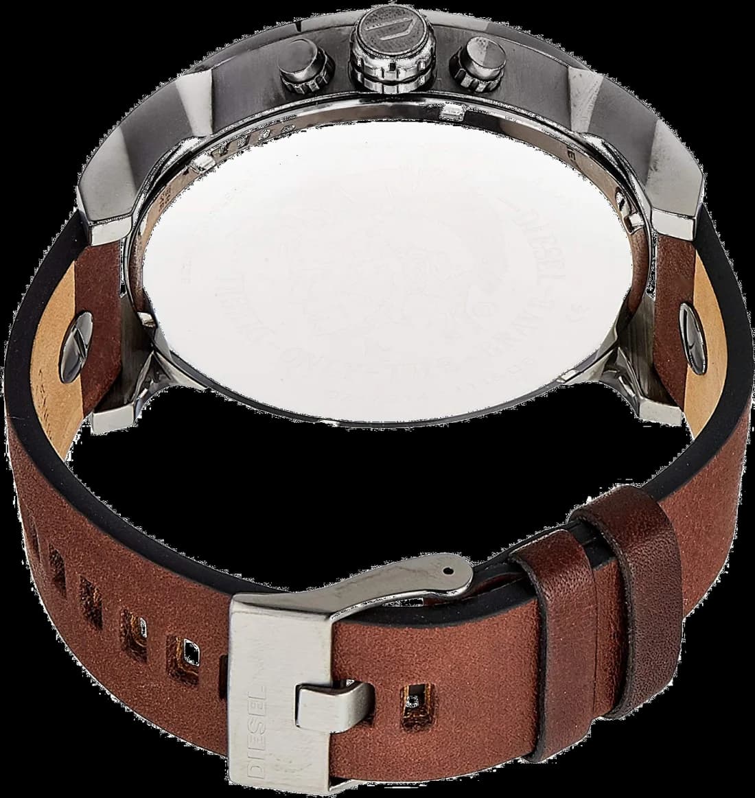 Diesel Mr Daddy 2.0 DZ7314 Brown Leather Blue Multi-Function Watch vue 3